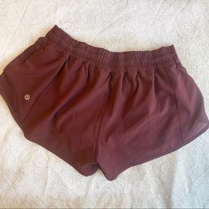 Lululemon maroon hotty hot shorts
